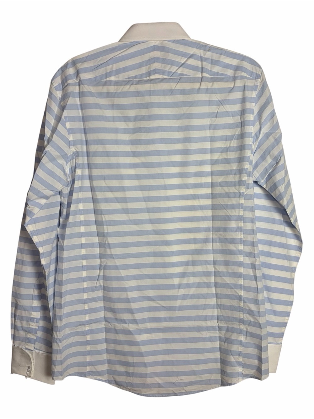 Thomas Pink London Blue White Striped Dress Shirt French Cuffs 15.5 Slim Fit - Picture 2 of 11